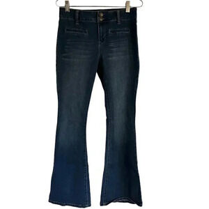 Miss Poured in Blue denim Jeans flare med wash size 6